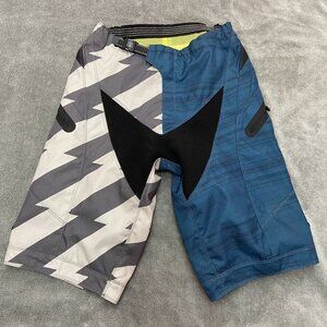 Troy Lee Designs Downhill MTB Moto Cycling Shorts Mens Size 30 Blue White Yellow